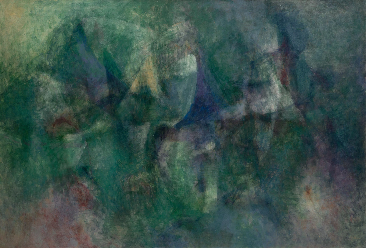 Michael Forster, Trio in Blue, 1964, oil on canvas