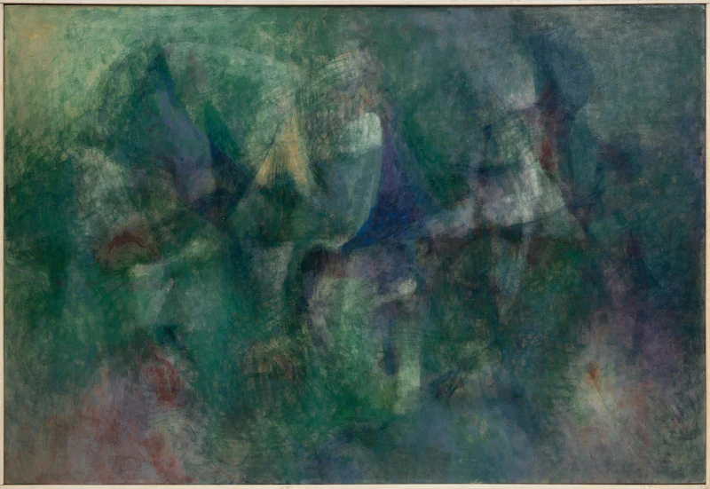 Michael Forster, Trio in Blue, 1964, oil on canvas - view 2