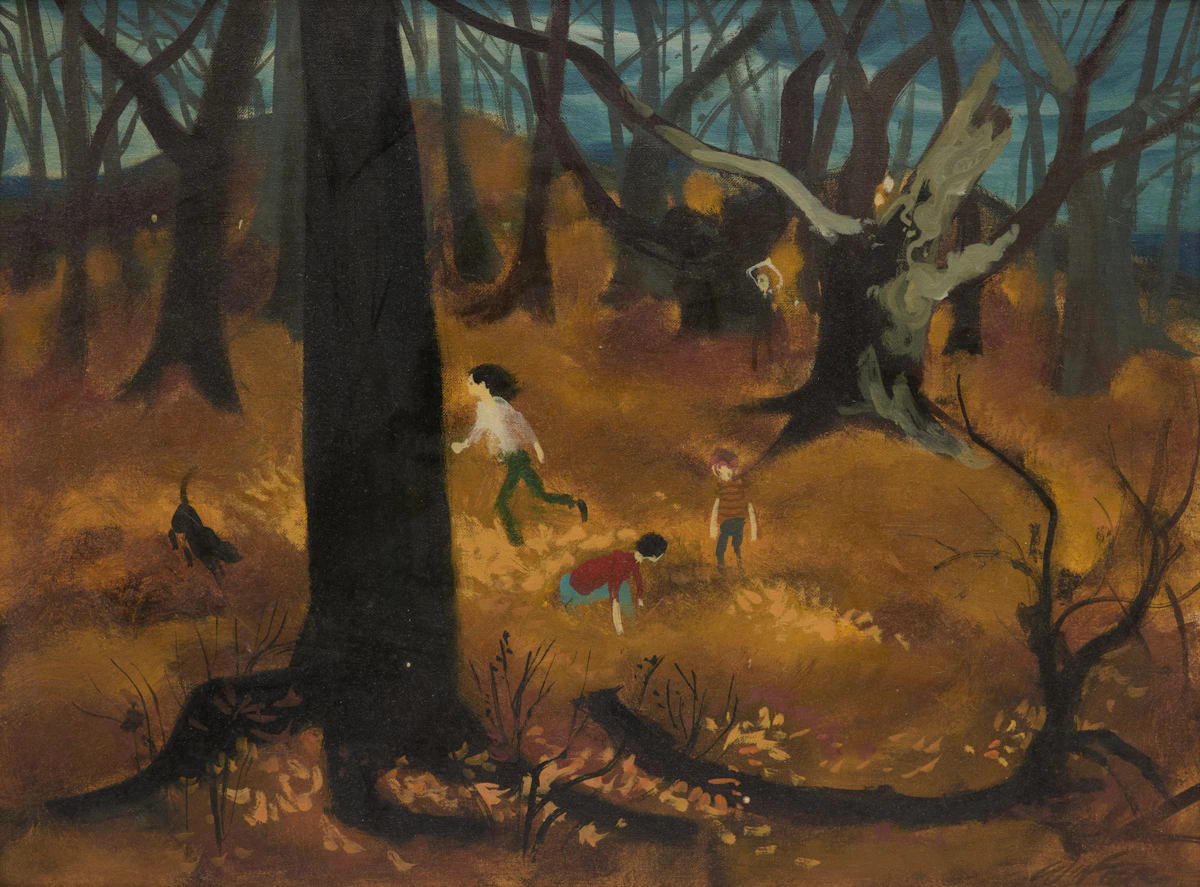 William Arthur Winter, Autumn Woods, oil on canvas board