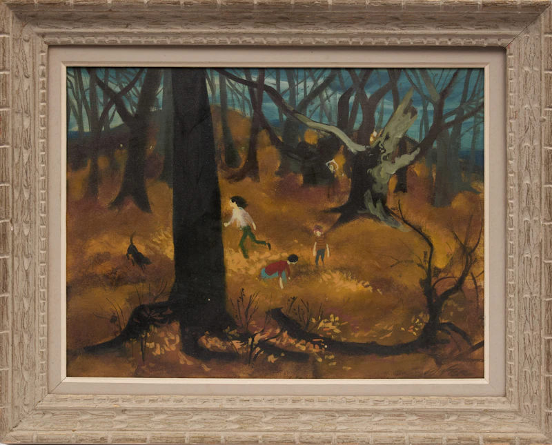 William Arthur Winter, Autumn Woods, oil on canvas board - view 2