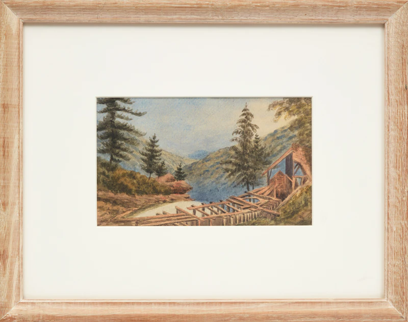 George Russell Dartnell, Old Saw Mill on the Thames Near Delaware, watercolour on paper - view 2