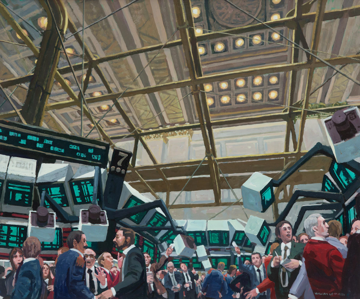 William Low, Untitled (Toronto Stock Exchange), 1986, oil on linen