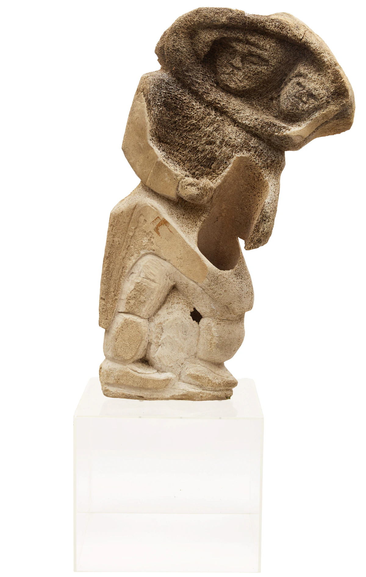 Unidentified Inuit Artist, Mother and Child, whalebone