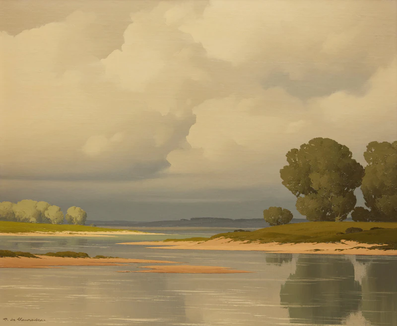 Pierre de Clausade, Sur la Loire, oil on canvas - view 1