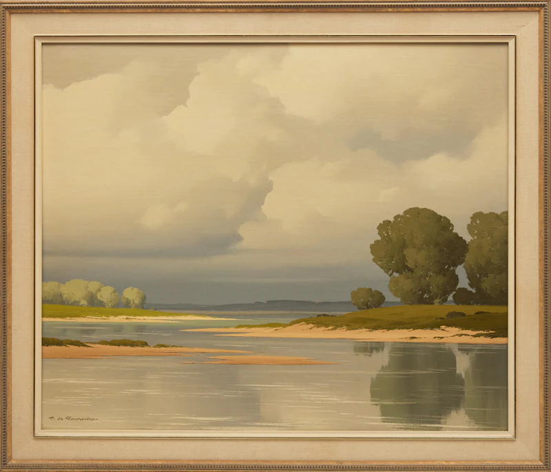 Pierre de Clausade, Sur la Loire, oil on canvas - view 2