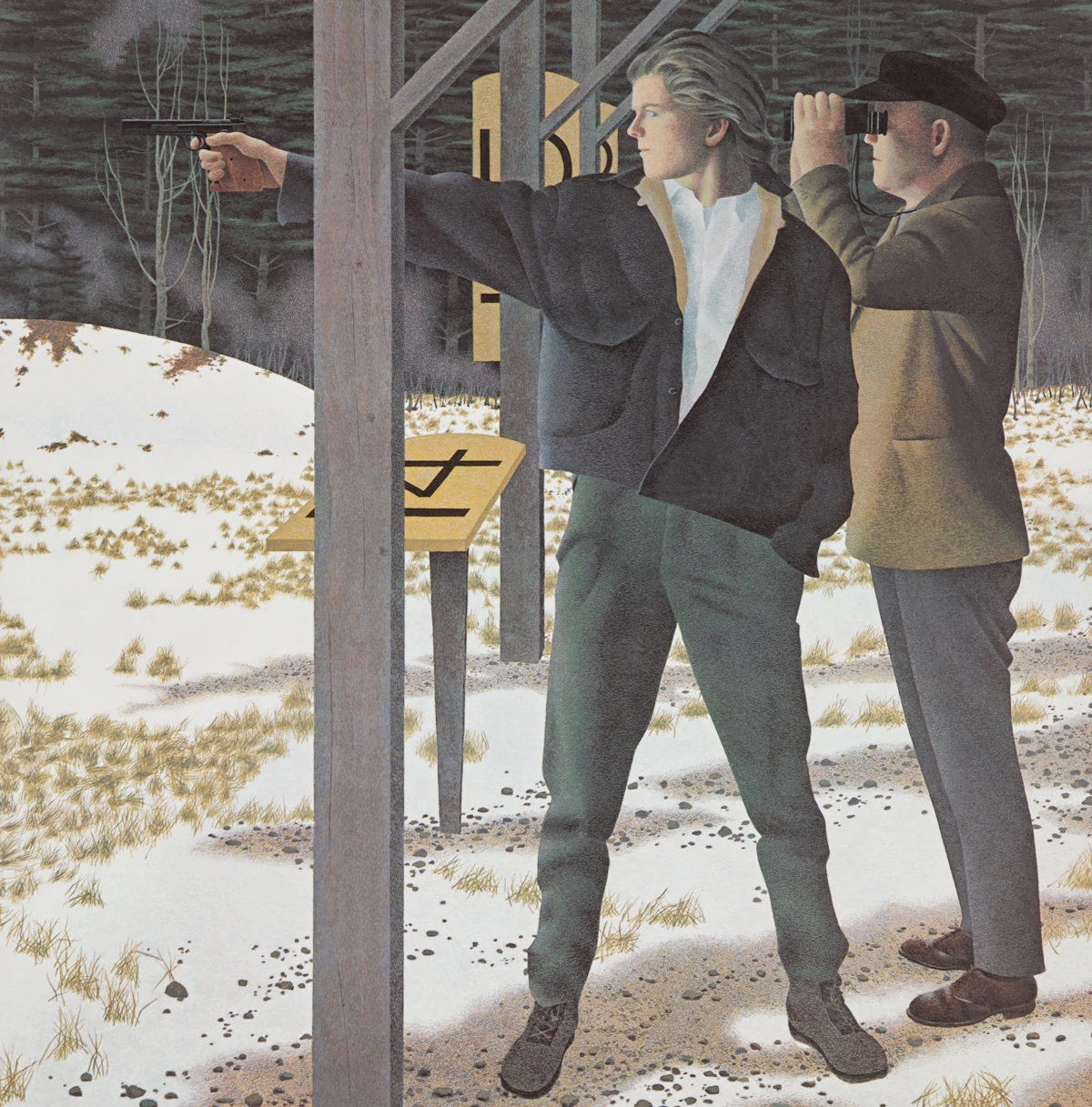 David Alexander Colville, Target Shooting, colour offset lithograph