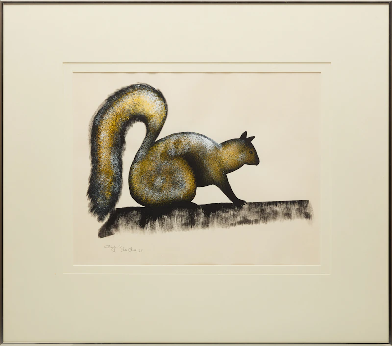 Benjamin Chee Chee, Squirrel, 1975, acrylic on paper - view 2