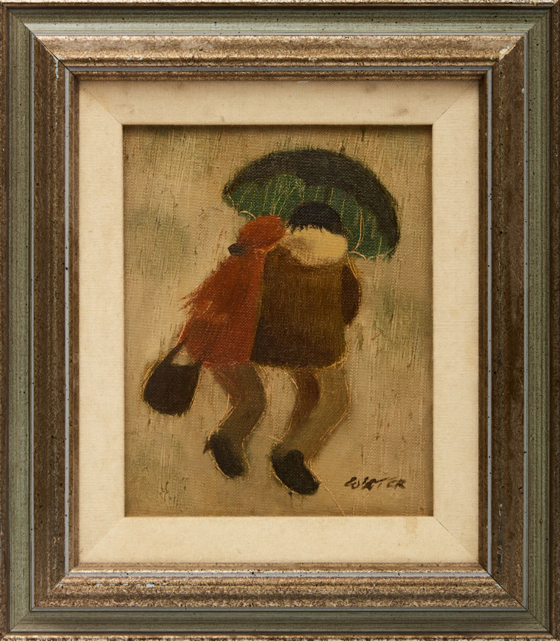 William Arthur Winter, Raining; Beagle, two oils on canvas board - view 2