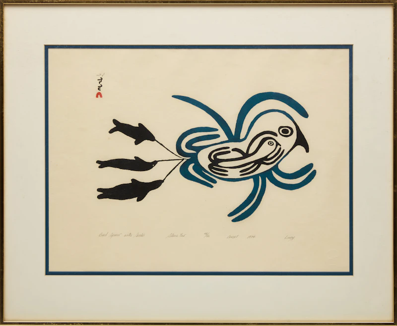 Lucy Qinnuayuak, Bird Spirit with Seals, 1974 - view 2