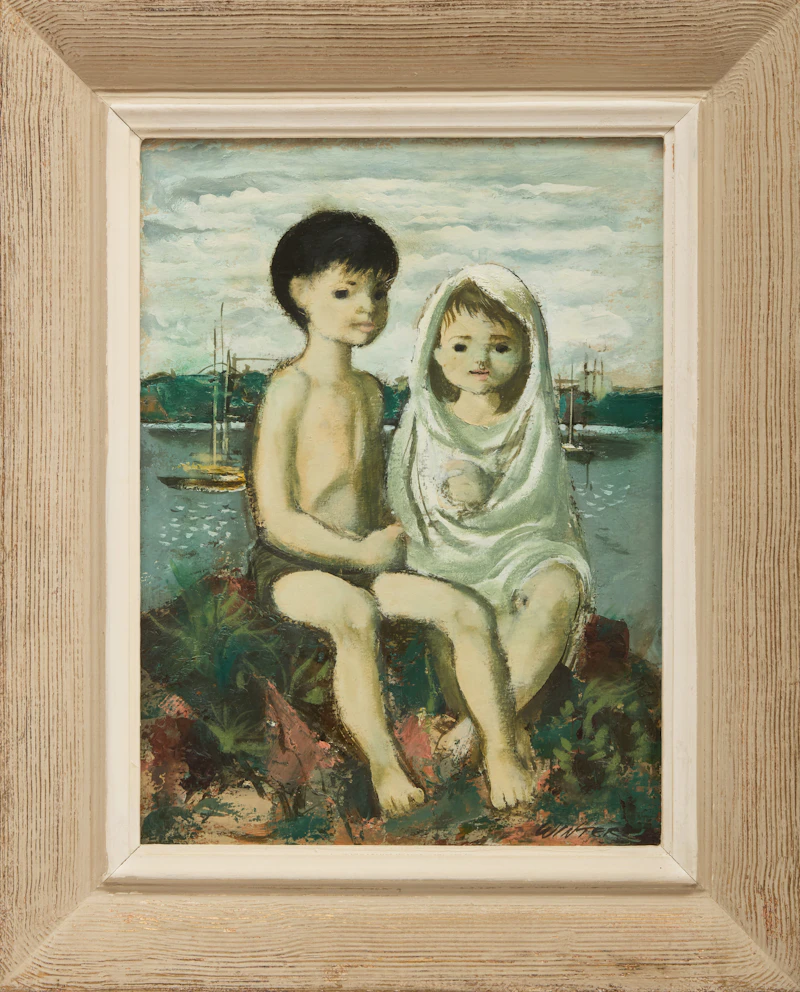 William Arthur Winter, Bathers, oil on board - view 2