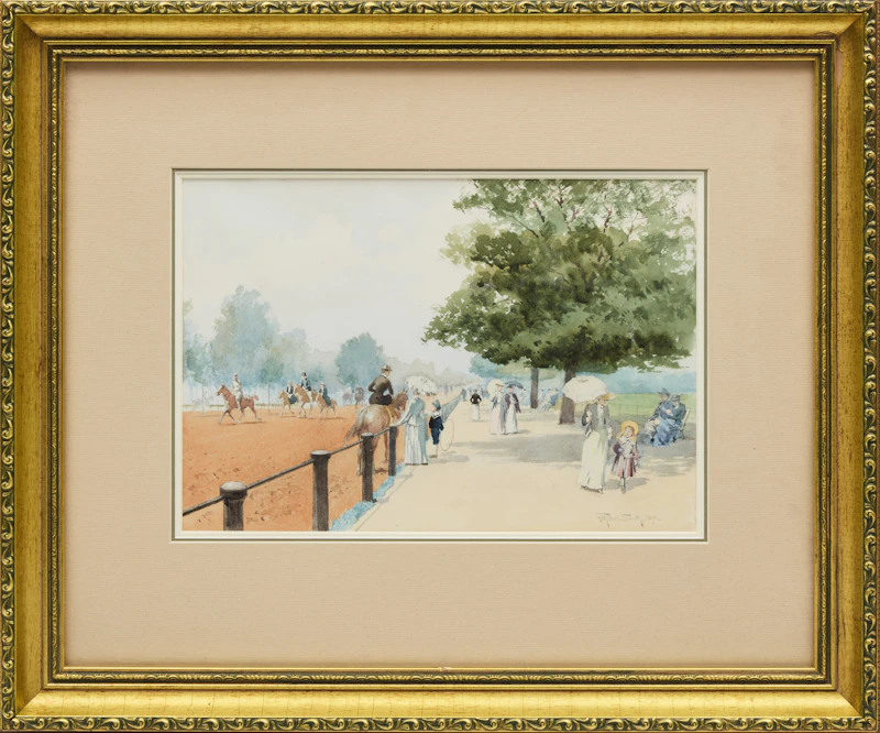 Frederic Marlett Bell-Smith, Riders in the Park, watercolour on paper, 1892 - view 2