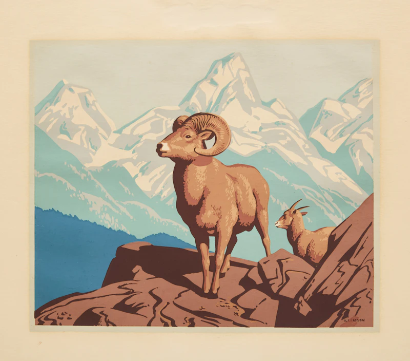 Alfred Joseph Casson, Rocky Mountain Sheep (Ovis Canadensis), Sampson Matthews silkscreen - view 3