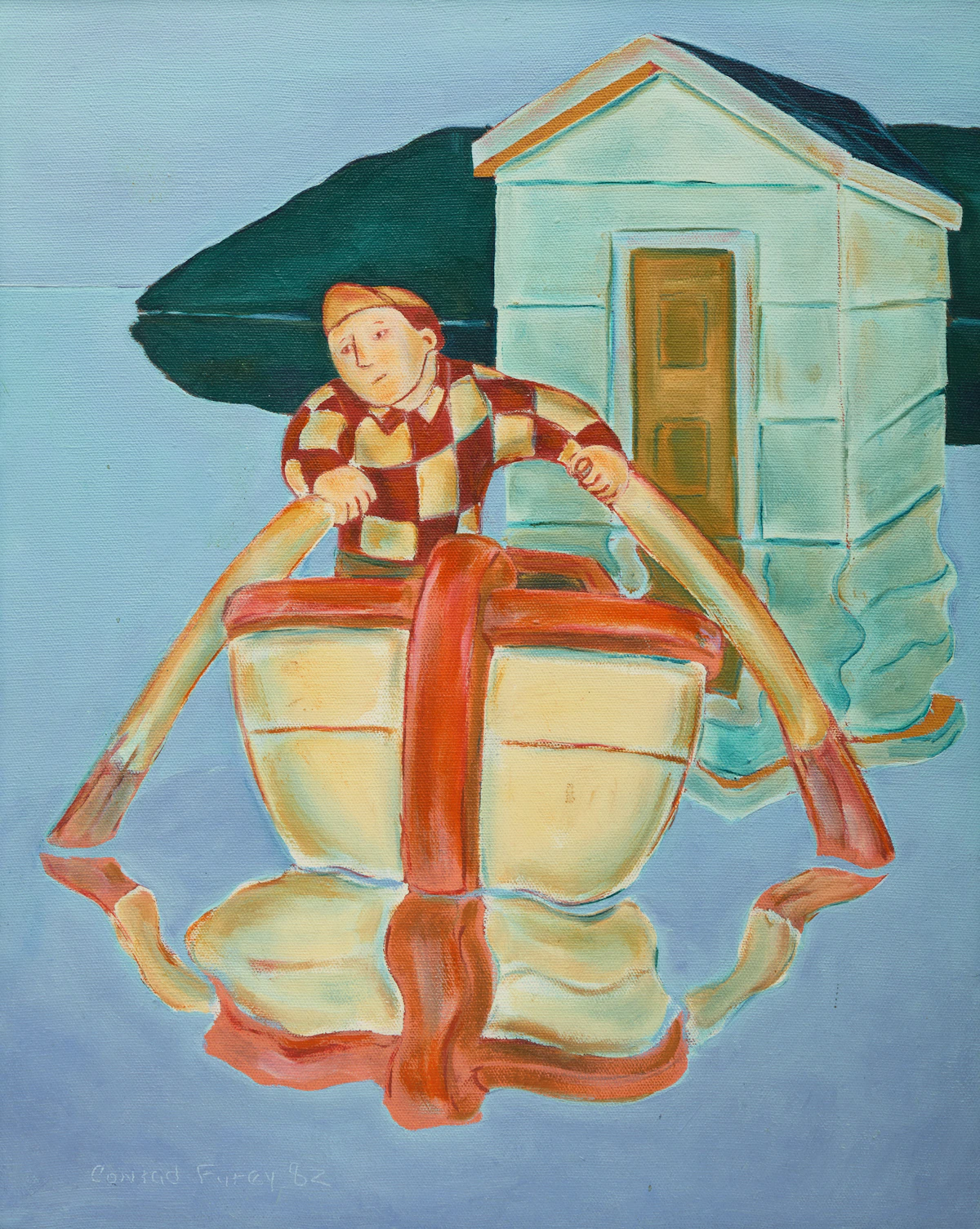 Conrad Furey, Resettlement #7, oil on canvas, 1982