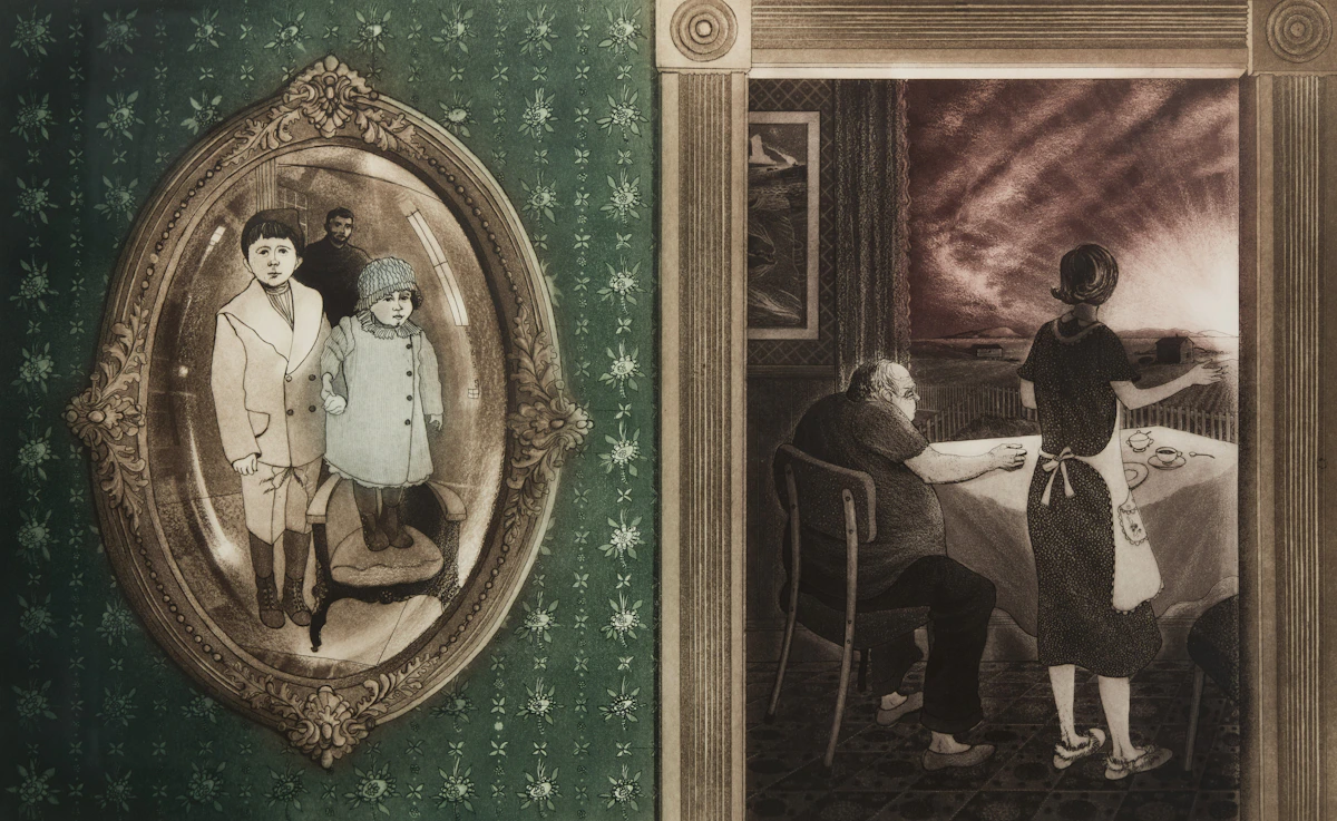 David Lloyd Blackwood, Edward and Molly, etching and aquatint, 1989