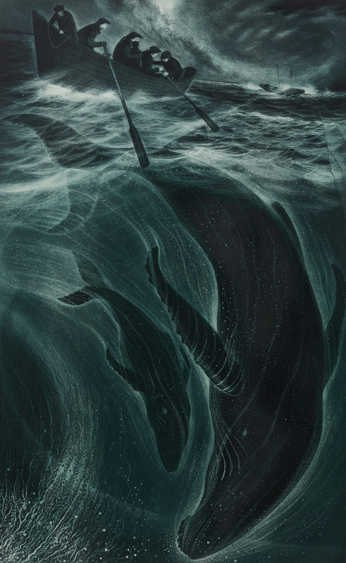 David Lloyd Blackwood, Loss of the Flora Nickerson, etching and aquatint, 1993