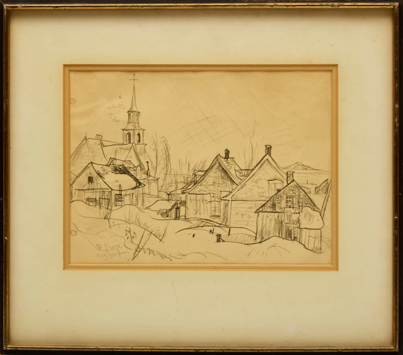 Alexander Young Jackson, St. Pierre, pencil drawing - view 2