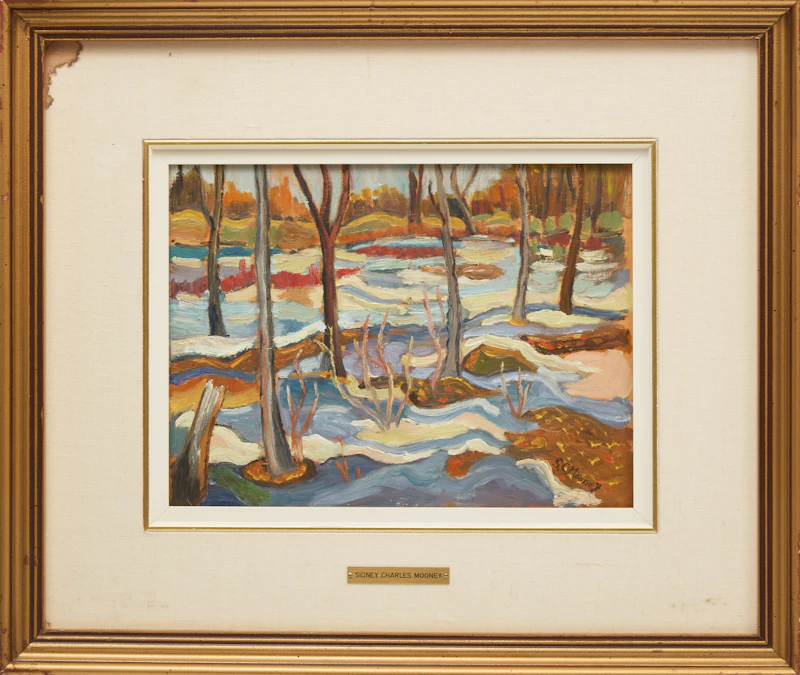 Sidney Charles Mooney, Rock Pool, Georgian Bay; Costello Lake, Algonquin Park; Untitled Landscape, three oils on board - view 2