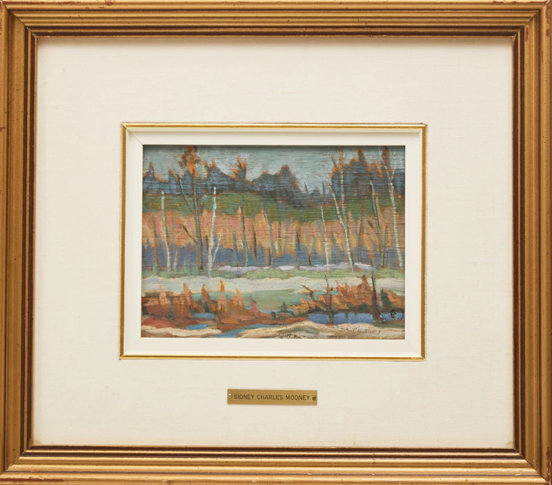 Sidney Charles Mooney, Rock Pool, Georgian Bay; Costello Lake, Algonquin Park; Untitled Landscape, three oils on board - view 8