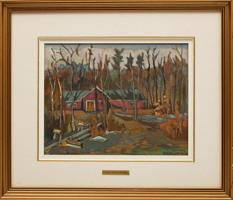 Sidney Charles Mooney, Deserted Shack, Autumn; Gatineau Scene, Ottawa, Ontario; Interpretation Centre, Moodie Drive, three oils on board - view 5