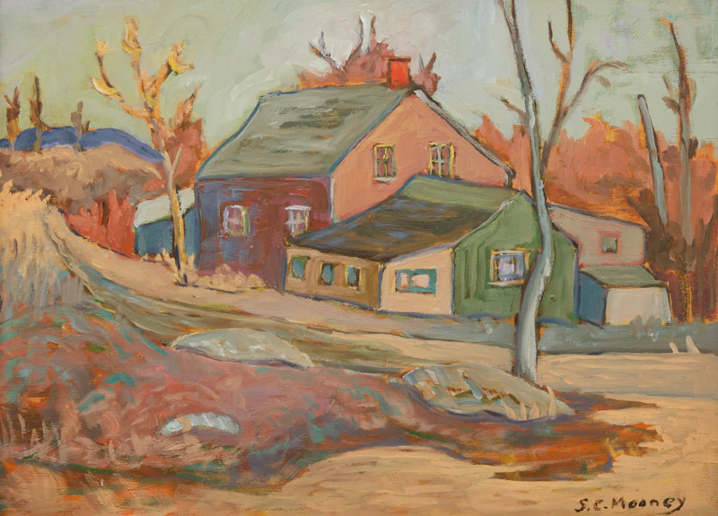 Sidney Charles Mooney, Deserted Shack, Autumn; Gatineau Scene, Ottawa, Ontario; Interpretation Centre, Moodie Drive, three oils on board - view 7