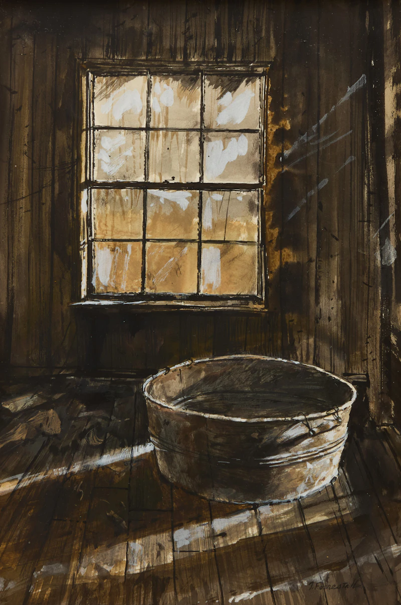 Tub in Shed (Study for "Hoffman's Farm") by Thomas de Vany Forrestall