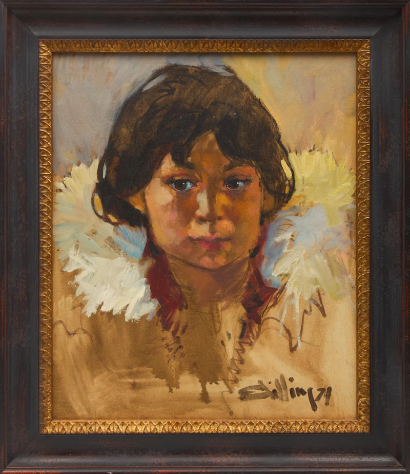 Arthur Shilling, Boy in Parka, oil on board - view 2