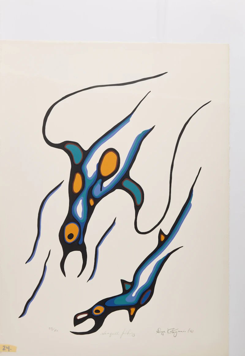 Goyce Kakegamic, Seagull Fishing, colour serigraph, 1981 - view 2
