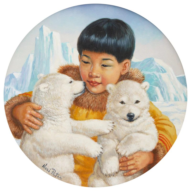 Nori Peter, Snow Bruins, oil on board - view 1