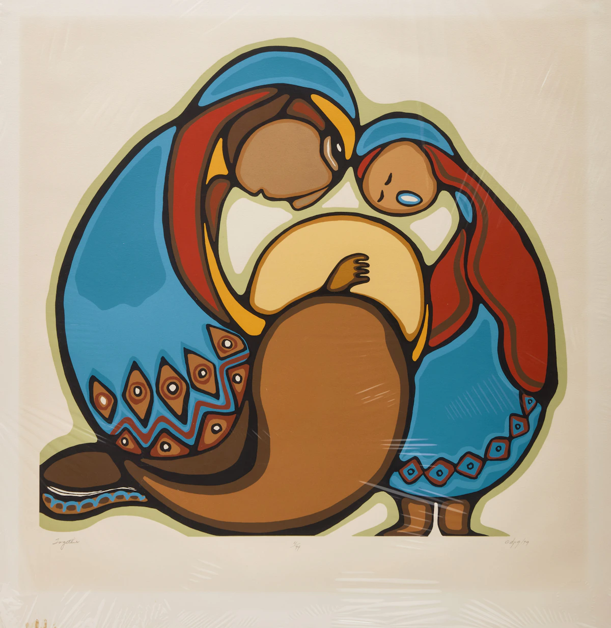Daphne Odjig, Together, colour serigraph, 1979