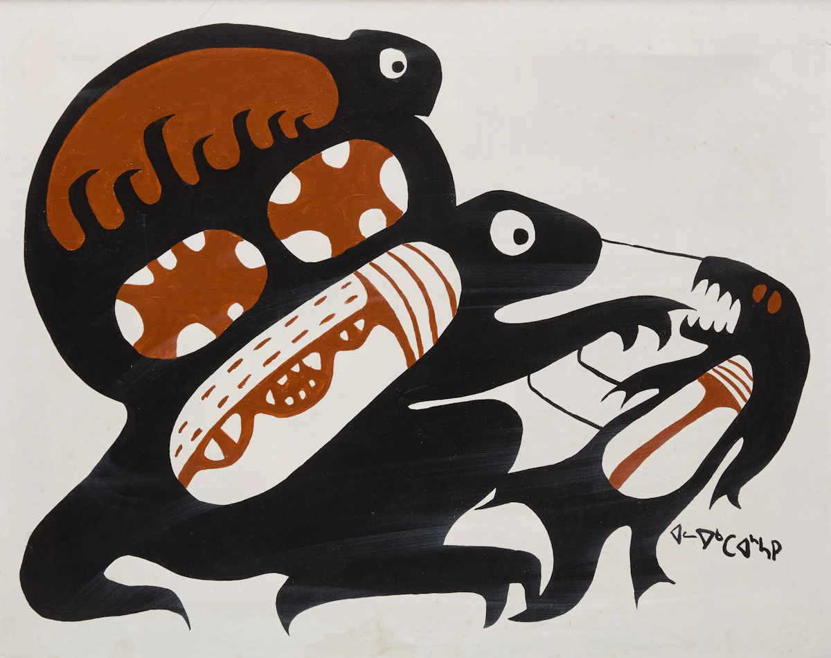 Blake Debassige, Hunter of the Marsh, acrylic on canvas