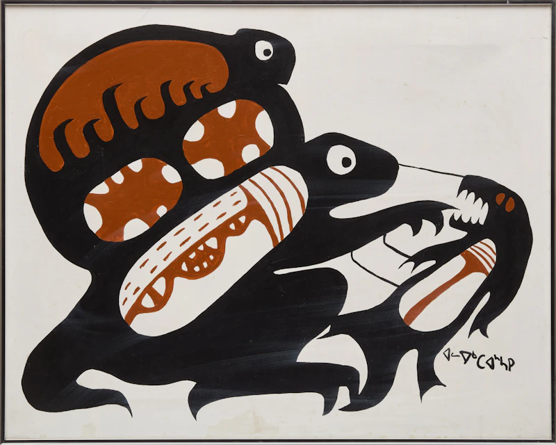 Blake Debassige, Hunter of the Marsh, acrylic on canvas - view 2