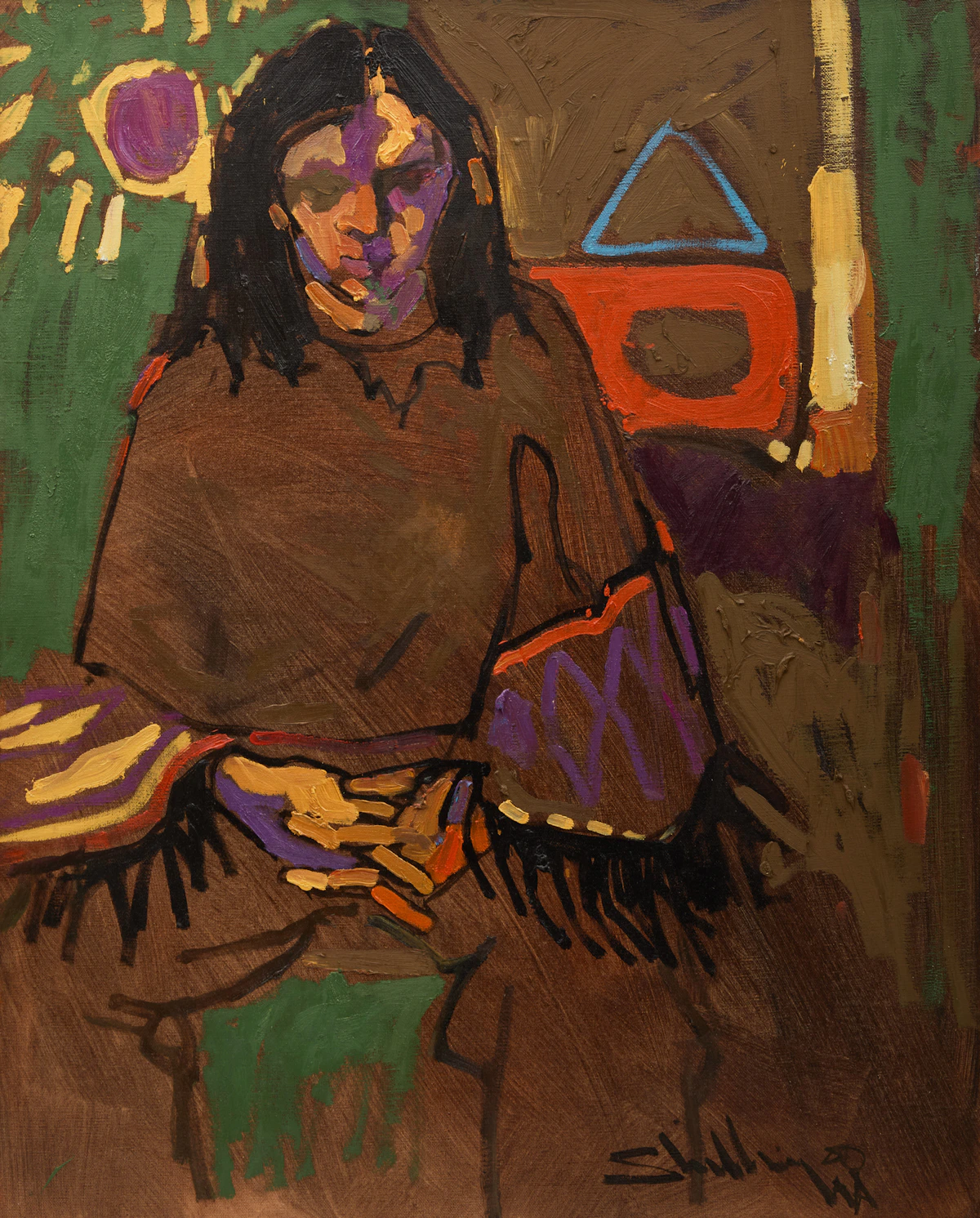 Arthur Shilling, Brave in Contemplation, oil on canvas, 1980