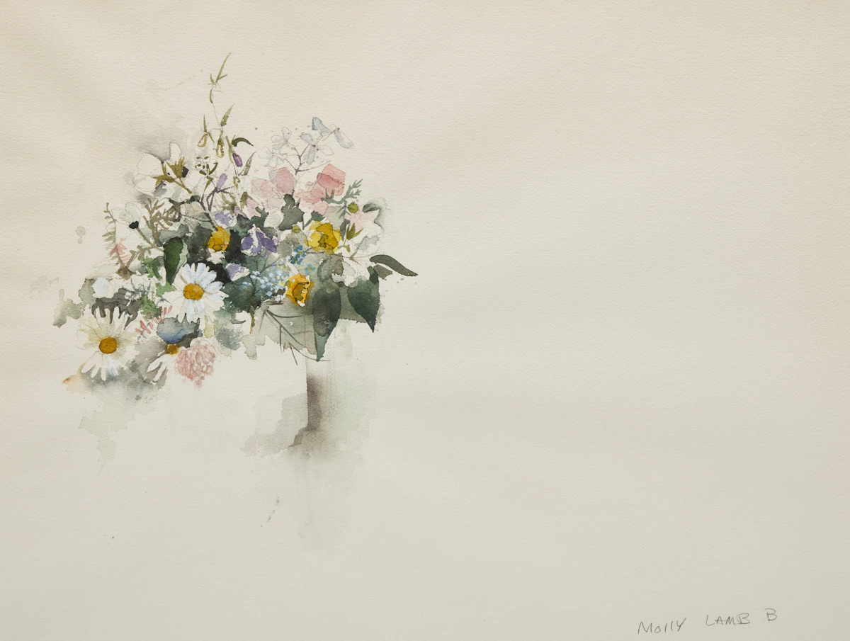 Molly Lamb Bobak, Bouquet of Flowers, watercolour on paper