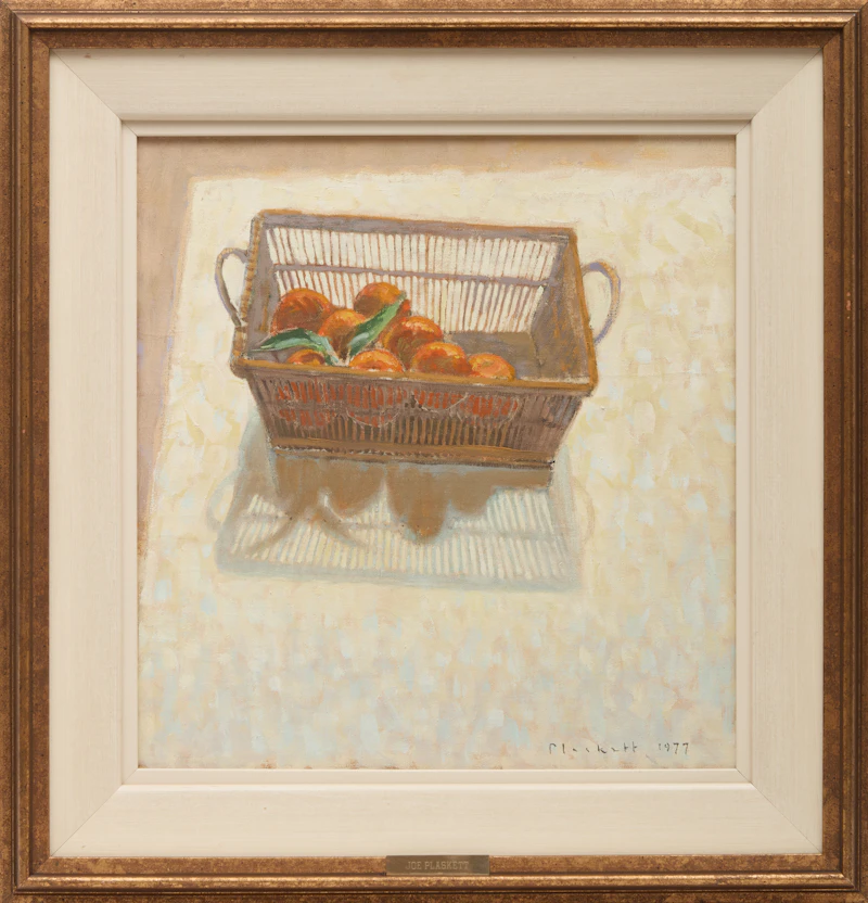 Joseph Francis Plaskett, Clementines in Basket 1, oil on canvas, 1977 - view 2