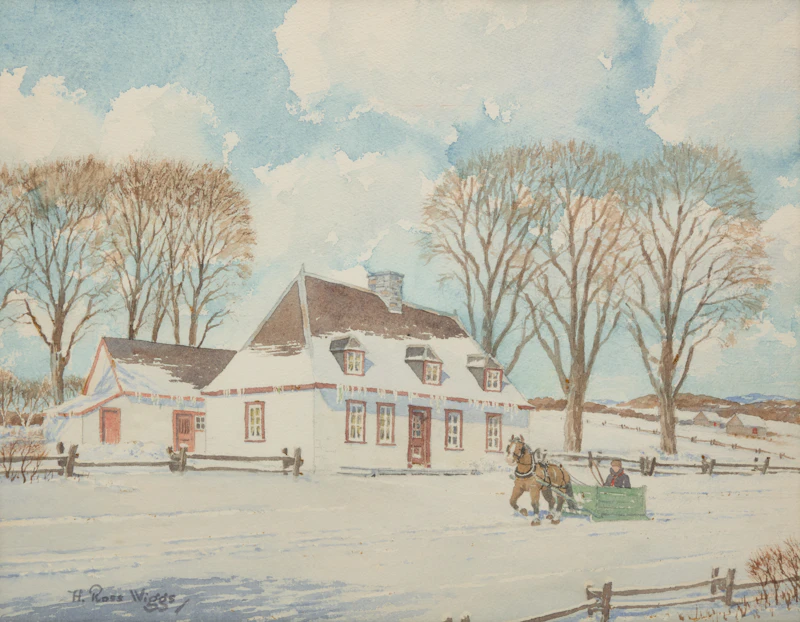 Henry Ross Wiggs, The Green Sleigh, watercolour on paper - view 1