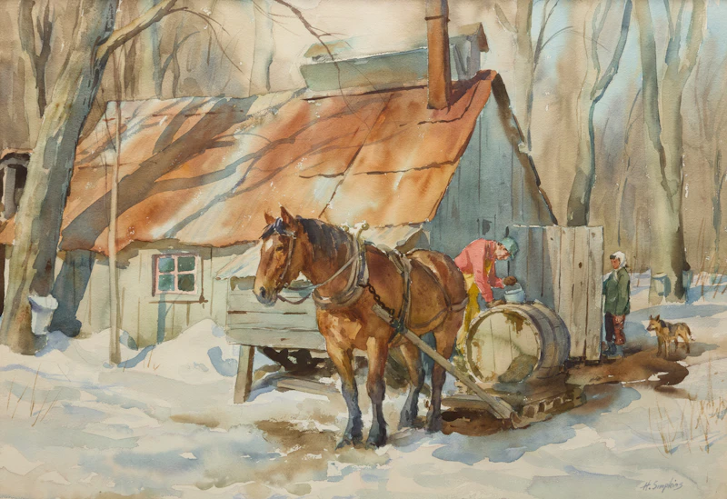 Henry John Simpkins, The Horse and the Camp, Ste. Monique, watercolour on paper - view 1