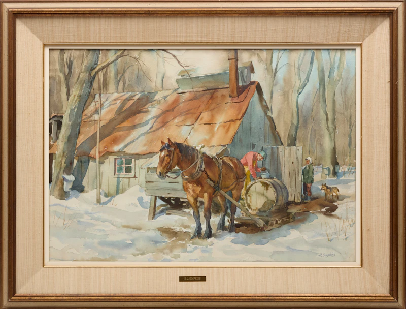 Henry John Simpkins, The Horse and the Camp, Ste. Monique, watercolour on paper - view 2