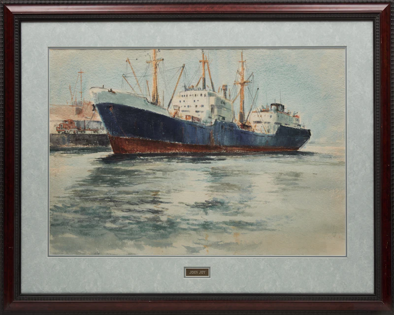 John Joy, The Kuibychev, Toronto Harbour, watercolour on paper, 1976 - view 2