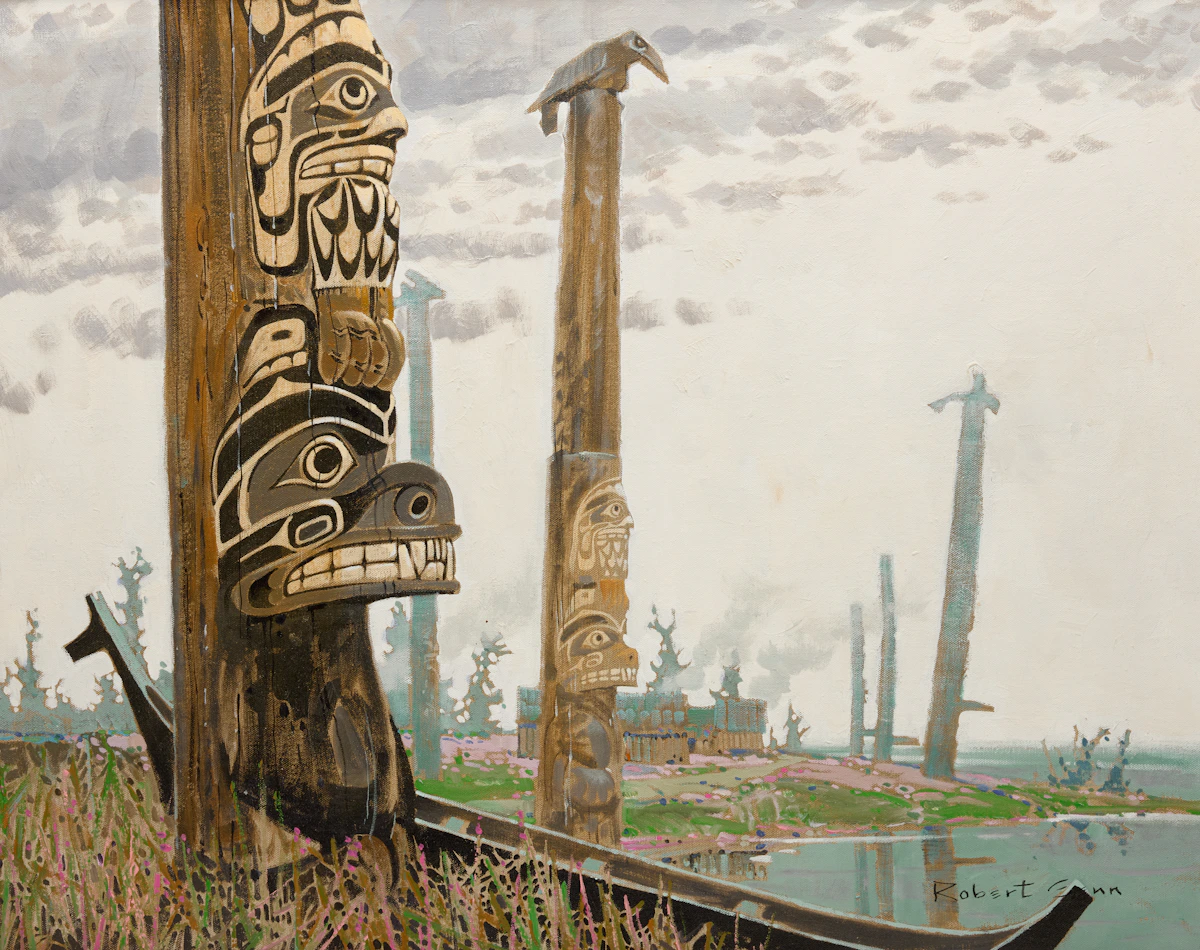 Robert Genn, At Tournour Village, acrylic on canvas, 1973