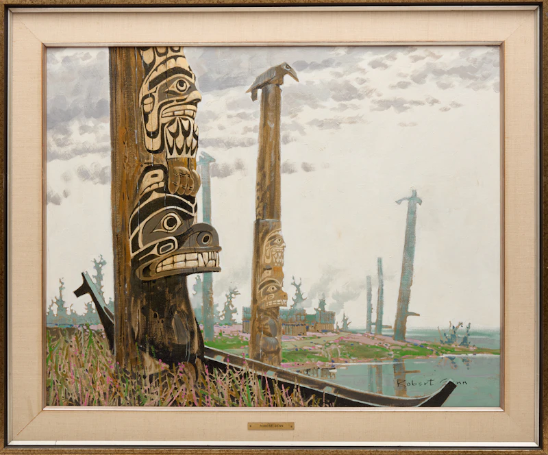 Robert Genn, At Tournour Village, acrylic on canvas, 1973 - view 2