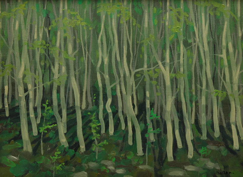 Bruno Joseph Bobak, Spring Aspen, oil on canvas - view 1