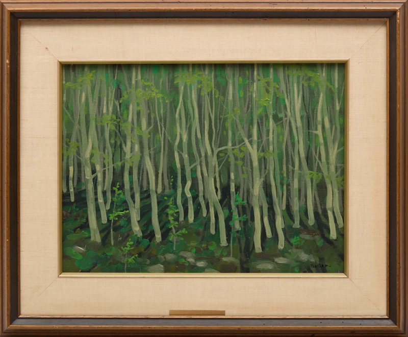 Bruno Joseph Bobak, Spring Aspen, oil on canvas - view 2