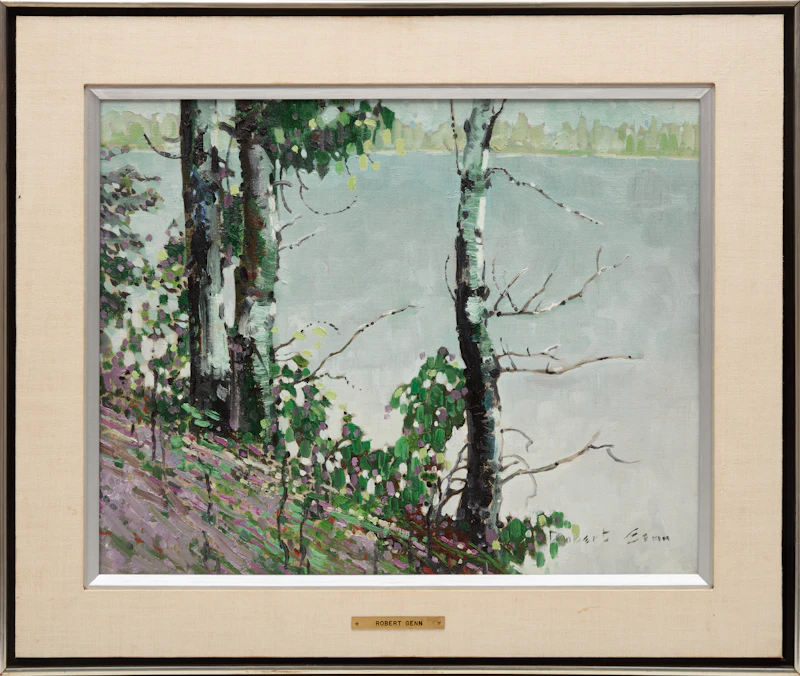 Robert Genn, Glimpse Lake, Spring, acrylic on canvas board, 1971 - view 2