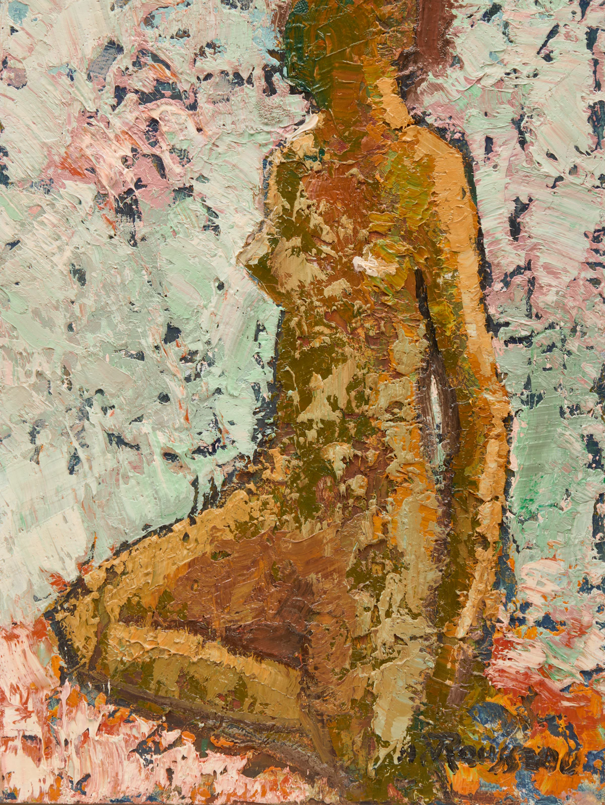Albert Rousseau, Untitled (Nude), oil on panel