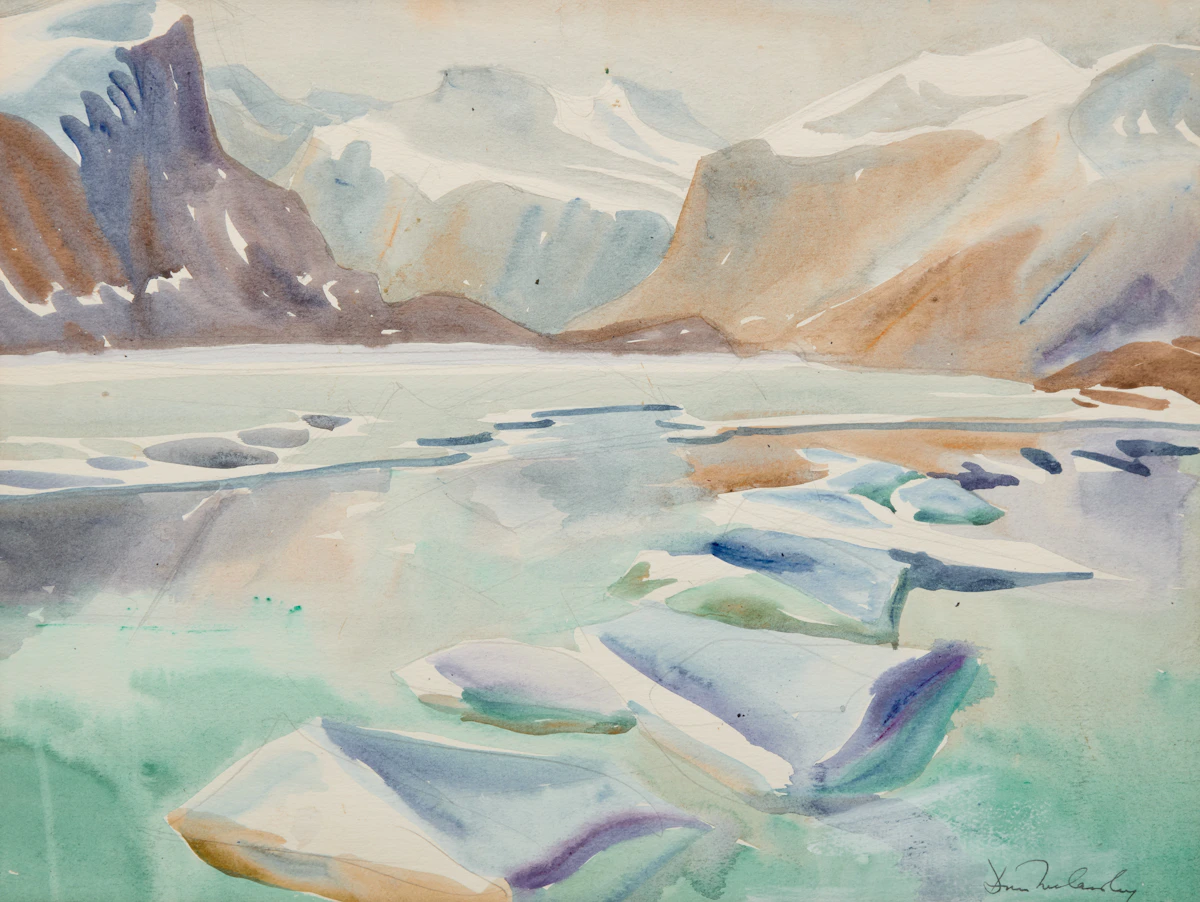 Doris Jean McCarthy, Arctic Landscape, ink and watercolour, 1973