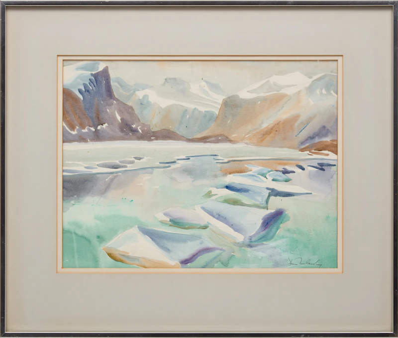 Doris Jean McCarthy, Arctic Landscape, ink and watercolour, 1973 - view 2