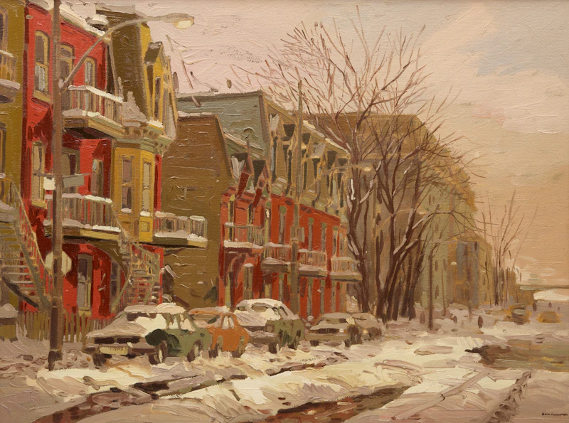 Arto Yuzbasiyan, Winter in Montreal, oil on board - view 1