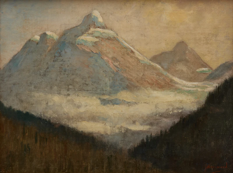 John Hammond, Mount Cheops, Canadian Rockies, oil on canvas mounted to board - view 1