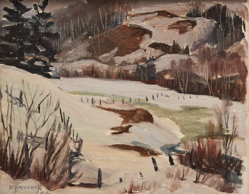 Maurice Hall Haycock, Winter Landscape, oil on canvas board
