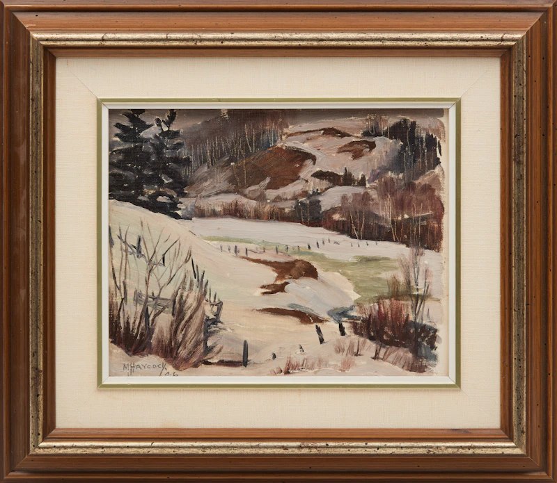 Maurice Hall Haycock, Winter Landscape, oil on canvas board, 1946 - view 2